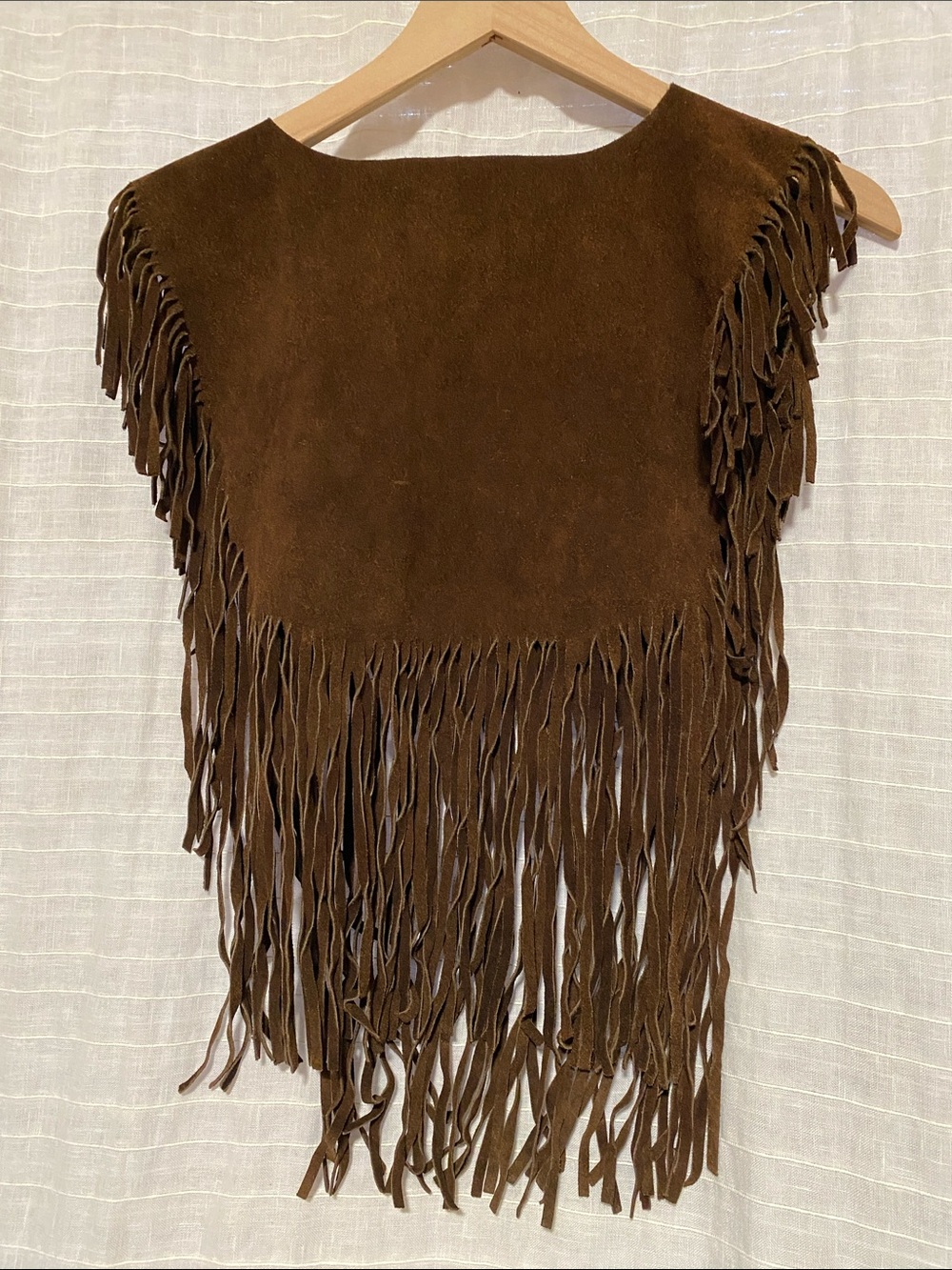 Brown Suede Fringe Women's Top  only - Western Style - Picture 2 of 5